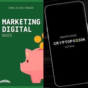 capa dos livros marketing básico e cryptopoesia, de daniel trinity